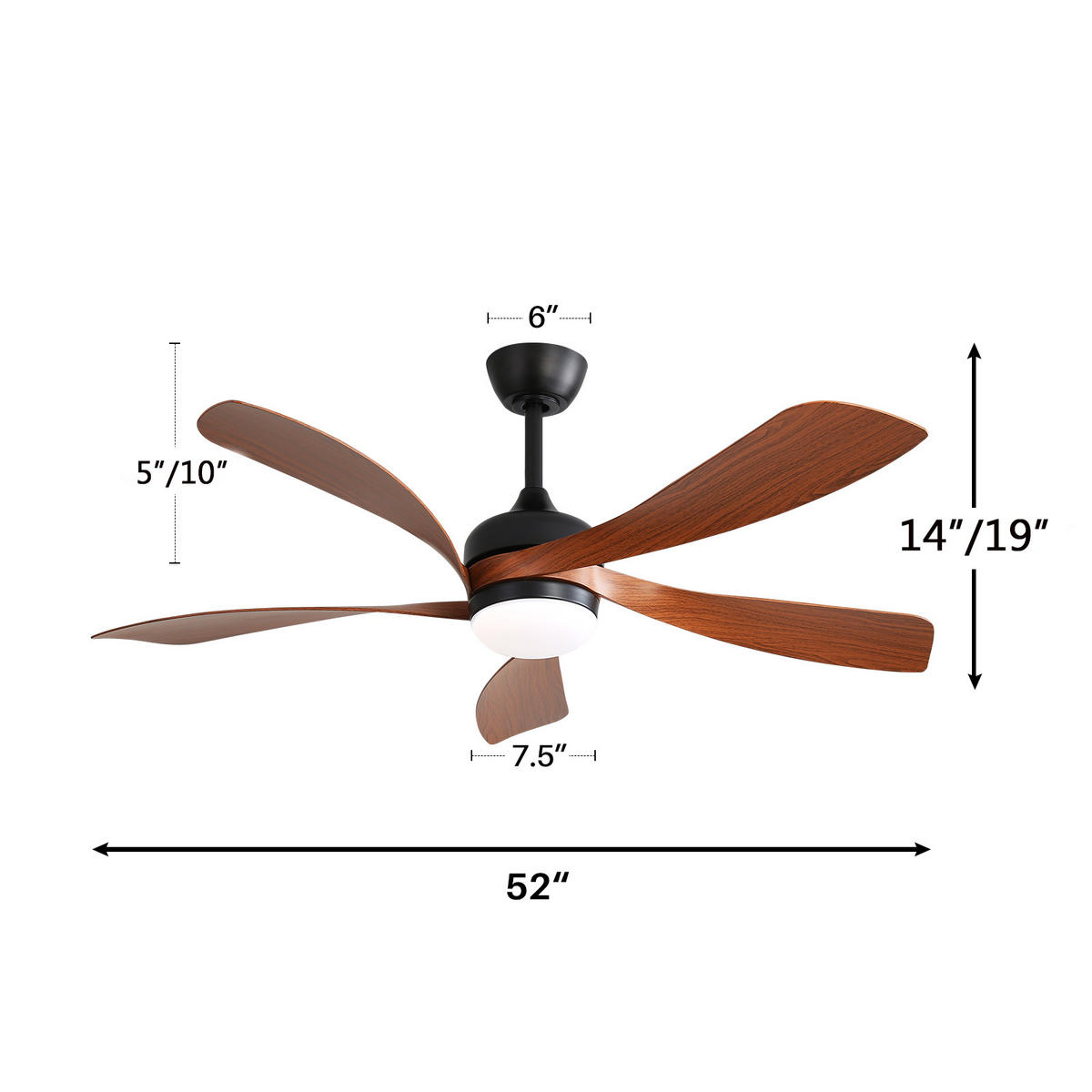 DECKENVENTILATOR DE-16179 52 Zoll, 3-Farben-LED dimmbar Schwarz - Schwarz, Kunststoff (131/131/35cm) - ComfortXL