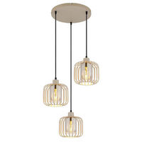 HÄNGELEUCHTE Alfred Metallstabe Sand Beige - Beige, Glas (44/44/120cm) - Globo Lighting