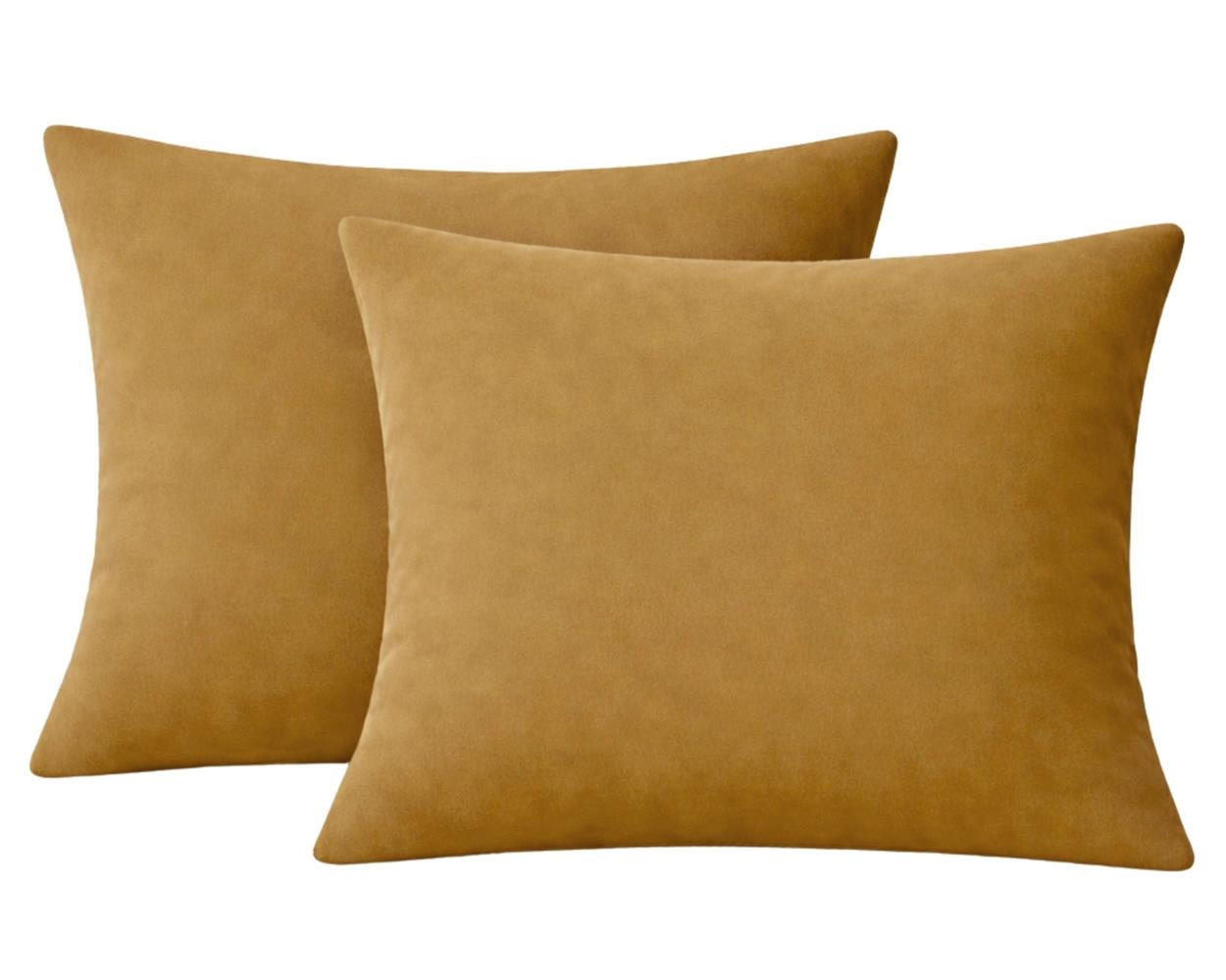 KISSENBEZUG Stone Washed 80x80 cm aus 100% Baumwolle, Renforce Kissenhülle 80 x 80 im 2er Set - Gold - Goldfarben, Textil (80/80cm) - Carpe Sonno