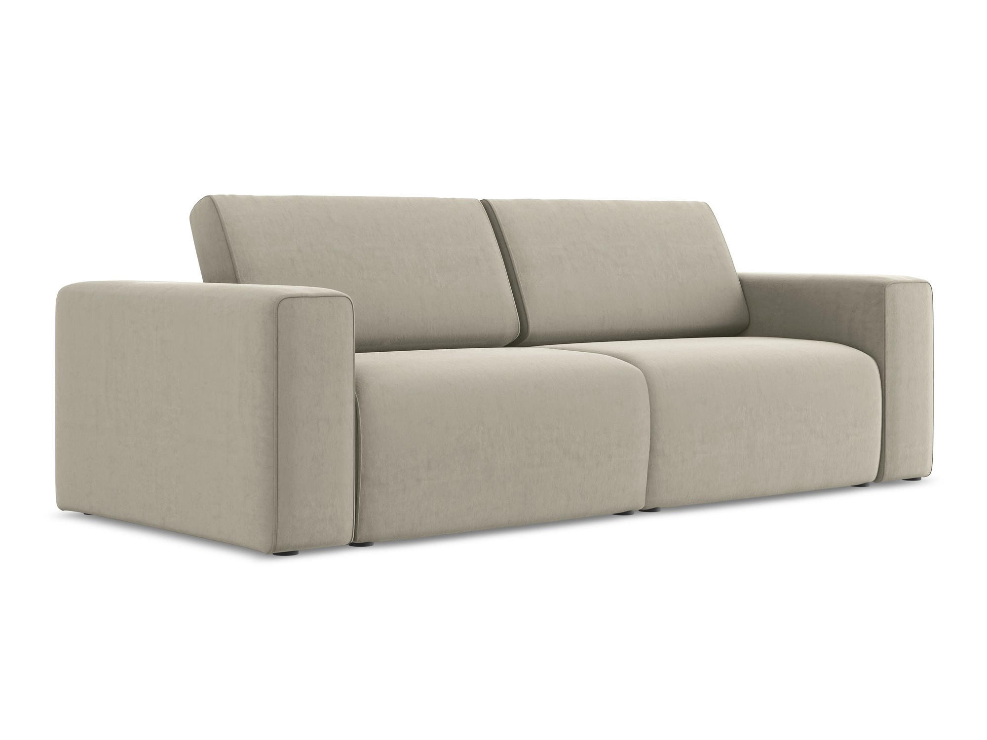3-SITZER SOFA Samt Stoff Creme - Perlmutt/Lila, Kunststoff/Textil (224/80/103cm) - Makamii
