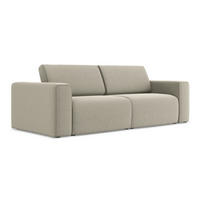 3-SITZER SOFA Samt Stoff Creme - Perlmutt/Lila, Kunststoff/Textil (224/80/103cm) - Makamii