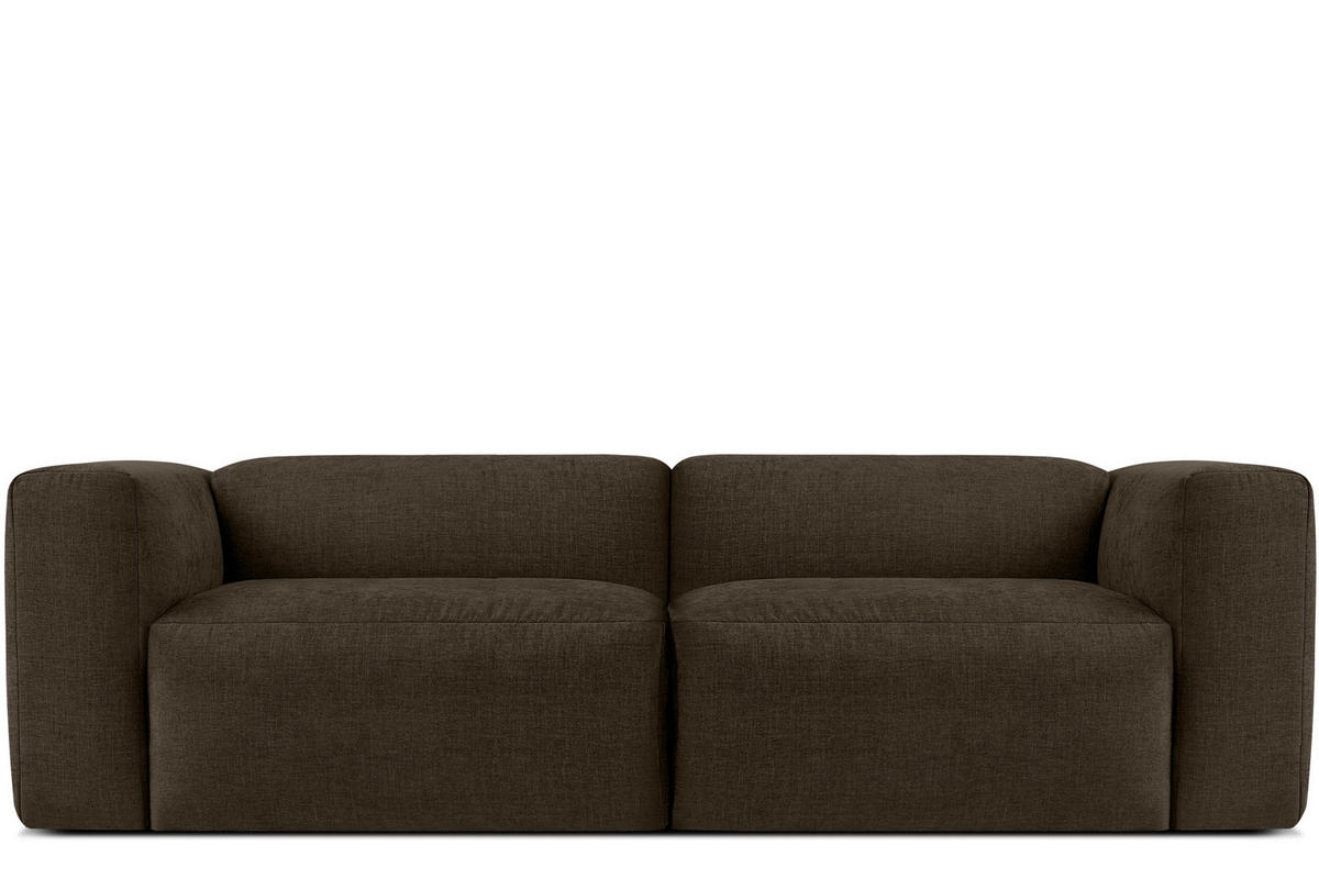 2,5-SITZER-MODULSOFA BUFFO mit extrem weicher und bequemer Sitzfläche, Gewebestoff, braun - Braun, Textil (250/73/96cm) - KONSIMO®