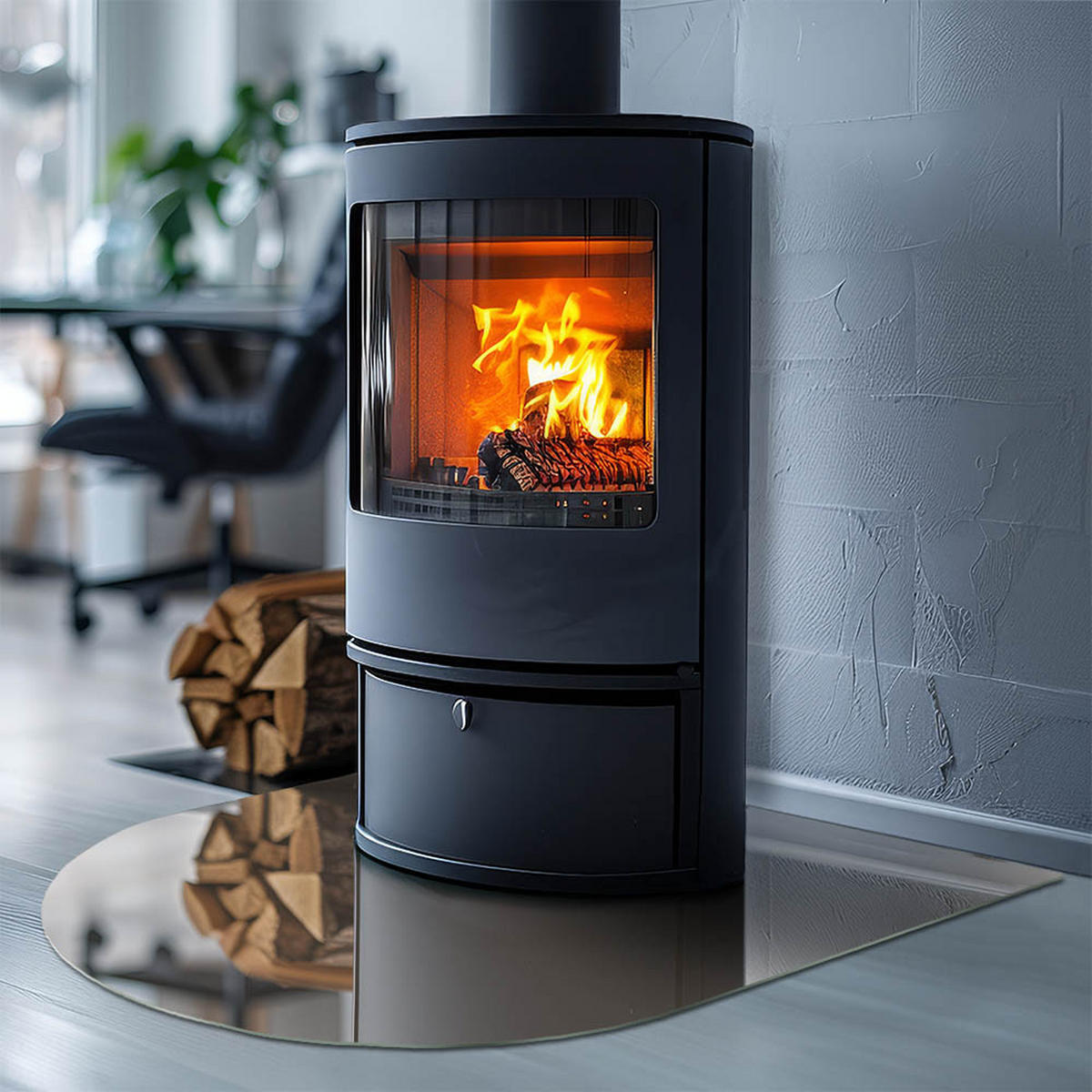 GLASPLATTE für Kamin 80x70 cm - Braun, Glas (80/70/0.4cm) - TULUP