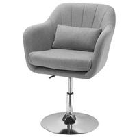 DREHSTUHL Polyester mit Höhenverstellung, 360° Drehfunktion 60/60/79-91 cm Grau - Grau, Textil (60/91/60cm) - Redom