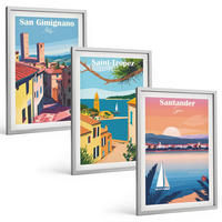 BILDER SET 3er Set - 40x60 cm Silberner Rahmen - Italienische Stadtlandschaften - Silberfarben, Kunststoff (40/60cm) - TULUP