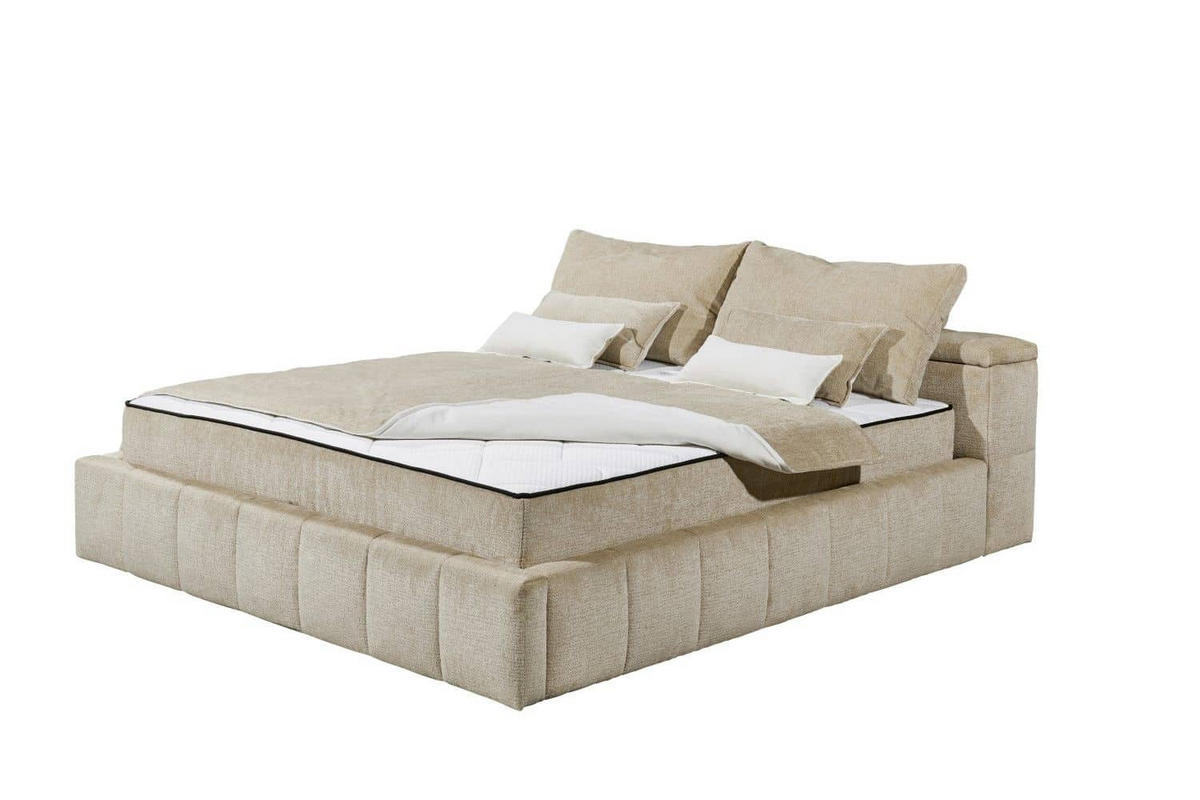 BOXBETT 180x200 inkl. Matratze und Bettkasten - Kaschmir/Beige, Holz/Holzwerkstoff (180/200cm) - ed exciting design