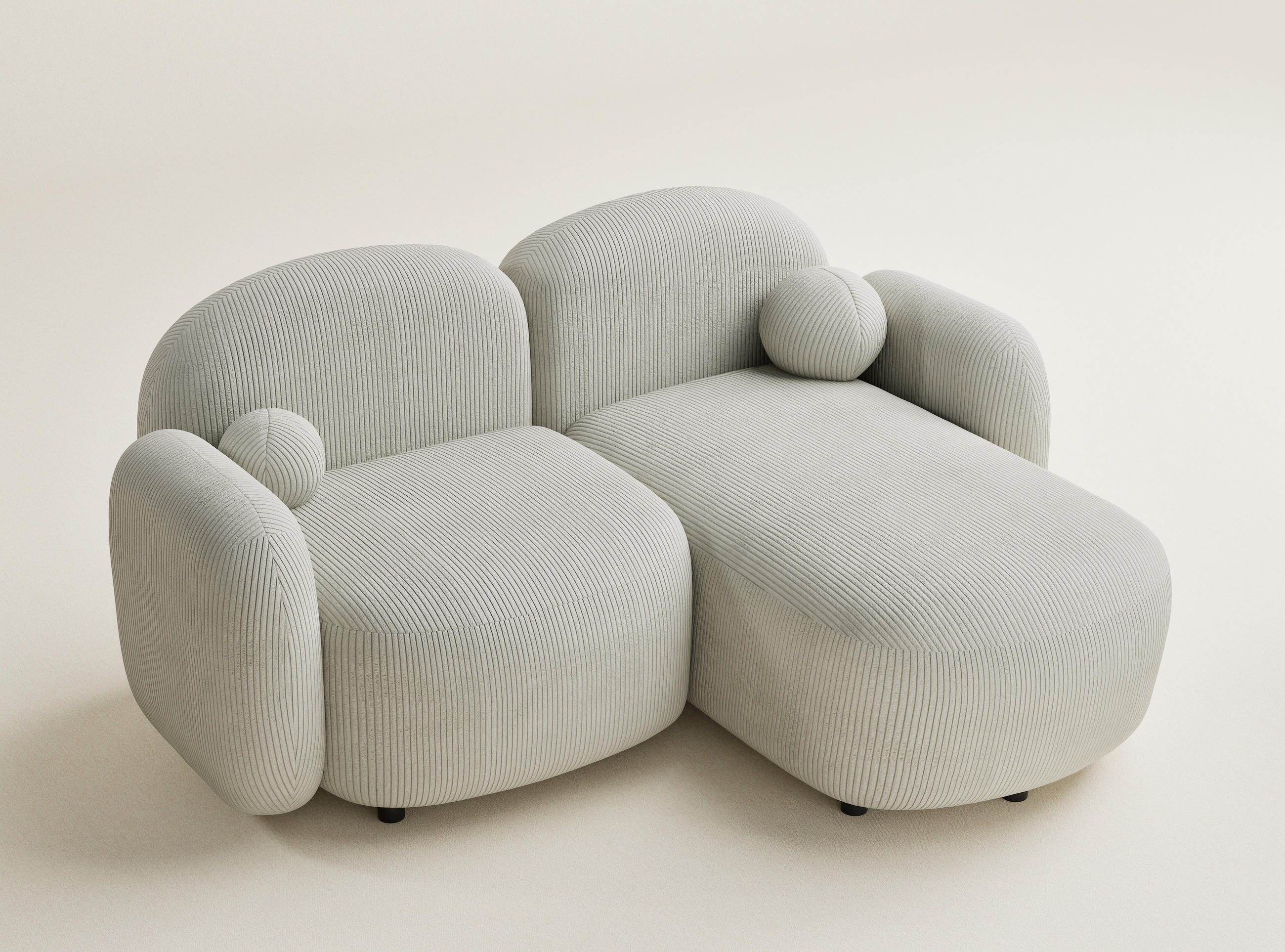 Thumbnail - Maison de Reve Ecksofa, Creme, Textil, 3-Sitzer, Füllung: Schaumstoff, L-Form,L-Form, 190x146 cm, Oeko-Tex® Standard 100...