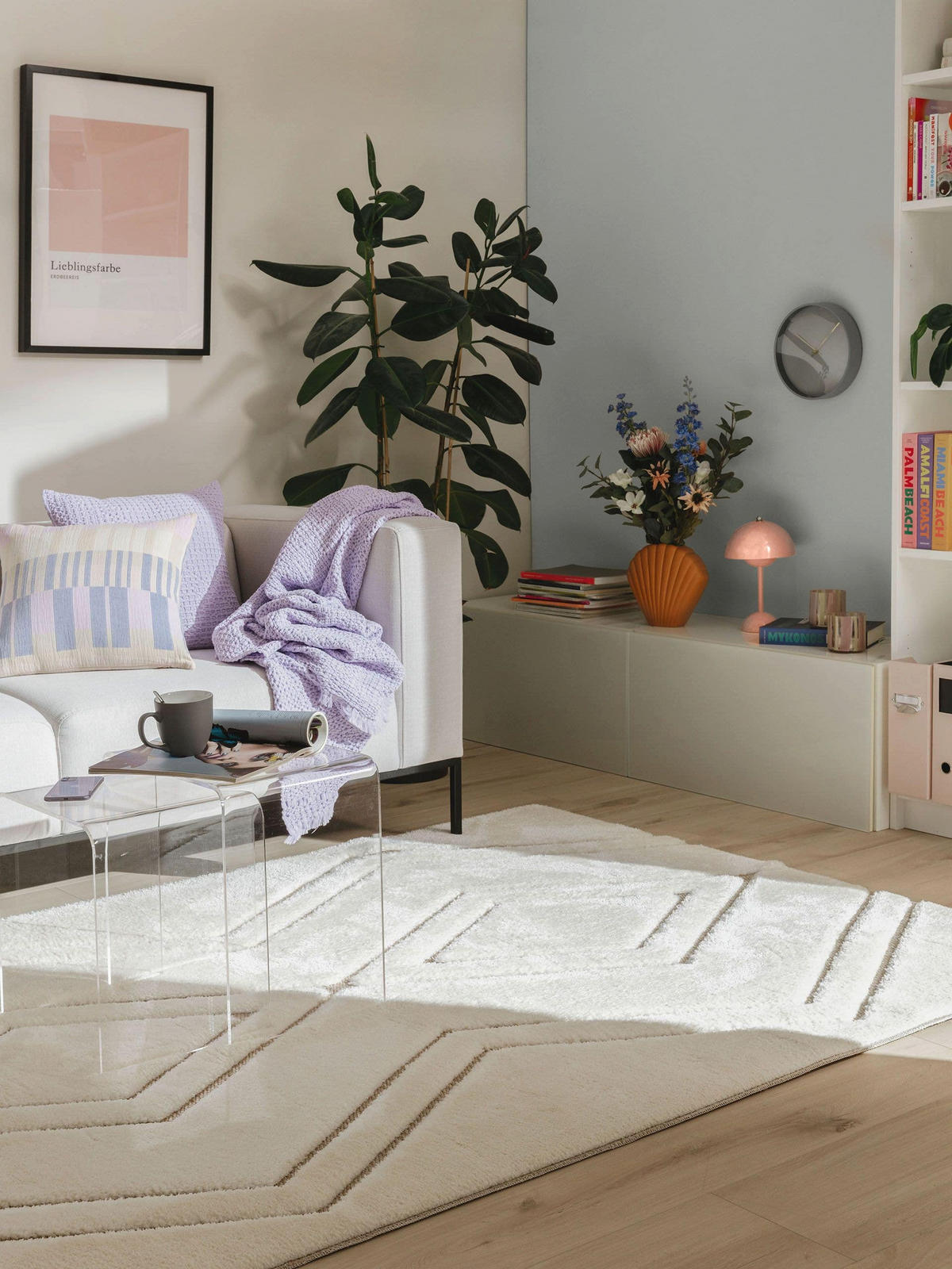 TEPPICH Elanie 140/200 cm - Beige/Creme, Kunststoff (140/200cm) - benuta Pop