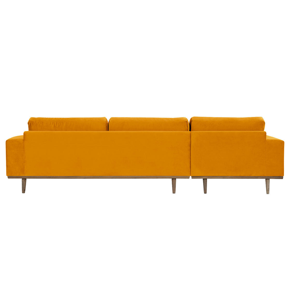 ECKSOFA mit Longchair - Eichefarben/Gelb, Eichenholz/Textil (281/153cm) - home24