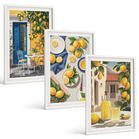 BILDER SET 3er Set - 40x60 cm Weißer Rahmen - Zitronengarten mit Getränken - Weiß, Kunststoff (40/60cm) - TULUP