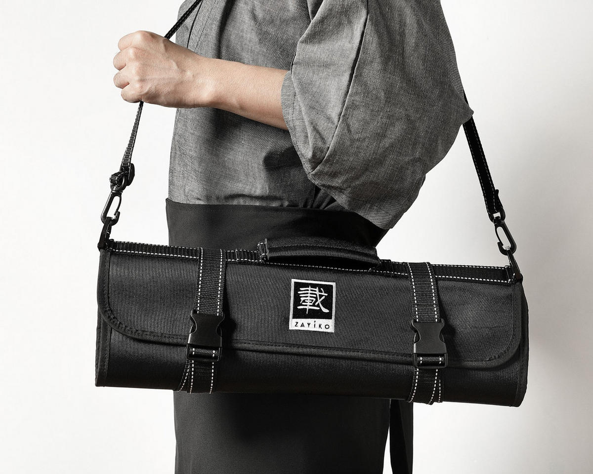 MESSERTASCHE SCHWARZ 13 FÄCHER - Schwarz, Kunststoff (94/1/47cm) - Zayiko