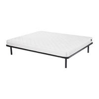 MATRATZE und Lattenrost - 1 Person - Stoff, Metall - Schwarz - - Schwarz, Textil/Metall (120/200cm) - Vente-Unique