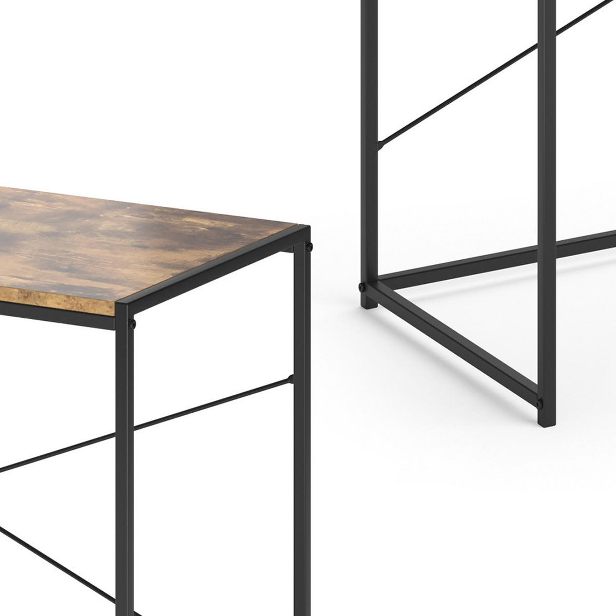 SCHREIBTISCH Fyrk Antikholz 100 x 45 cm - Alteiche/Schwarz, Holzwerkstoff (45/100/75cm) - Vicco