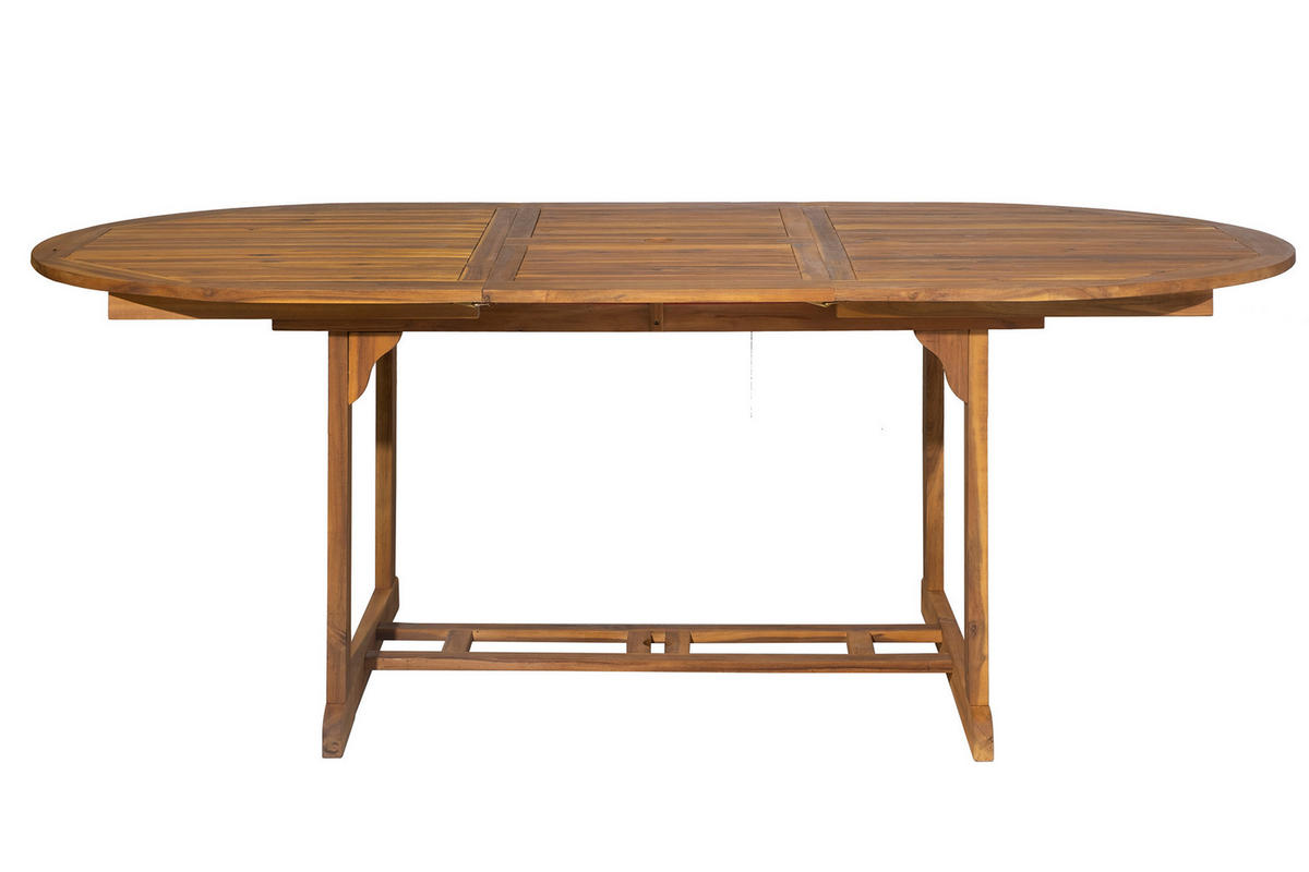 GARTENTISCH 150/200x100 cm oval Akana mit Schmetterlingsauszug, auf 200 cm ausziehbar - Naturfarben, Holz (100/150/75cm) - TPFGarden