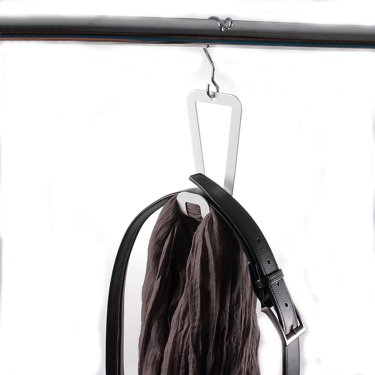 HANDTASCHENHALTER für die Tür - 7,5/4,2/84 cm - Weiß, Metall (4.2/84/7.5cm) - Calicosy