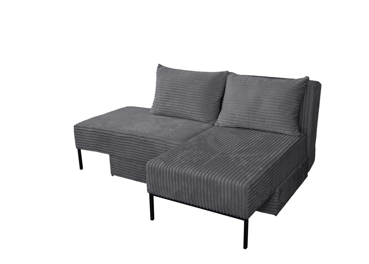 ECKSOFA Mit Schlaffunktion MOOKA 4in1-Multifunktions-System Stoff Velo Rechts Dunkelgrau - Dunkelgrau, Holz/Textil (145/160cm) - Kaiser Möbel