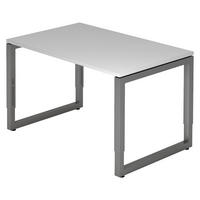 SCHREIBTISCH Serie-R 80/120/74 cm in Grau/Graphitfarben - Graphitfarben/Grau, Holzwerkstoff (80/120/74cm) - bümö