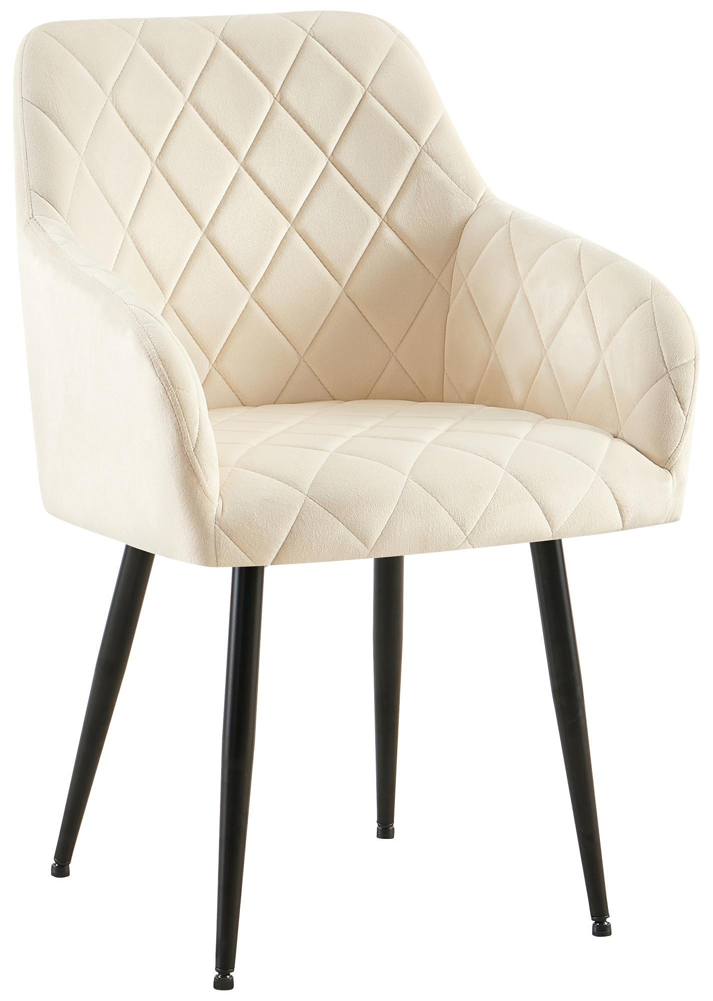 ARMLEHNENSTUHL Samt Creme - Creme, Textil (53/83/61cm) - CLP