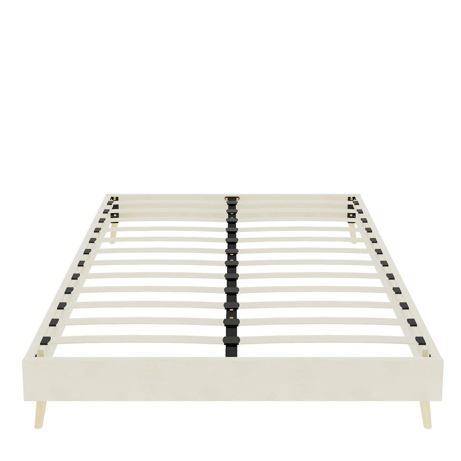 POLSTERBETT 140/200 cm DE-35450 mit Samtbezug Beige - Beige, Metall (140/200cm) - ComfortXL