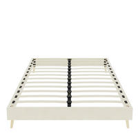POLSTERBETT 140/200 cm DE-35480 mit Samtbezug Beige - Beige, Metall (140/200cm) - ComfortXL