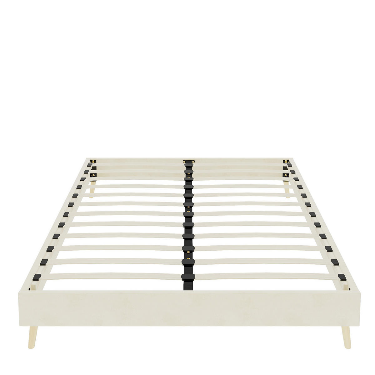 POLSTERBETT 160/200 cm DE-35436 mit Samtbezug Beige - Beige, Metall (160/200cm) - ComfortXL