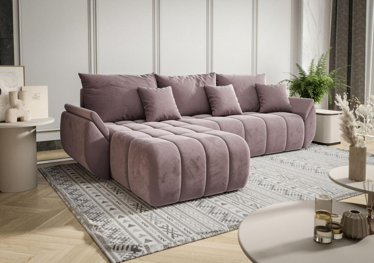 ECKSOFA Osaka - Flieder, Holzwerkstoff/Textil (280/185cm) - Fun Möbel
