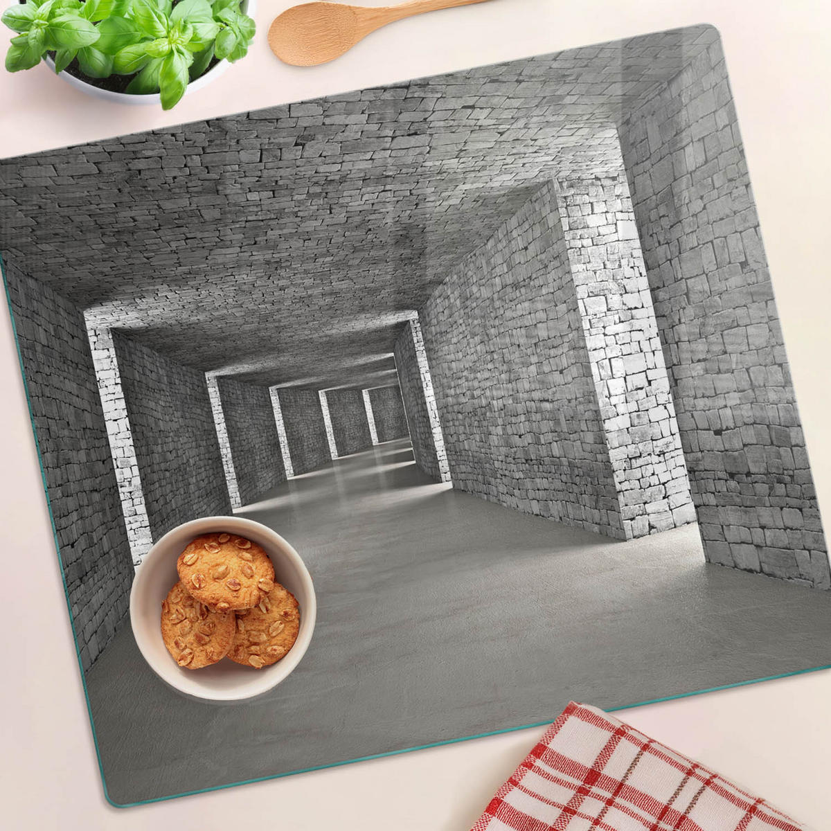 GLASPLATTE 60x52 cm Ziegel - Grau, Glas (60/0.4/52cm) - TULUP