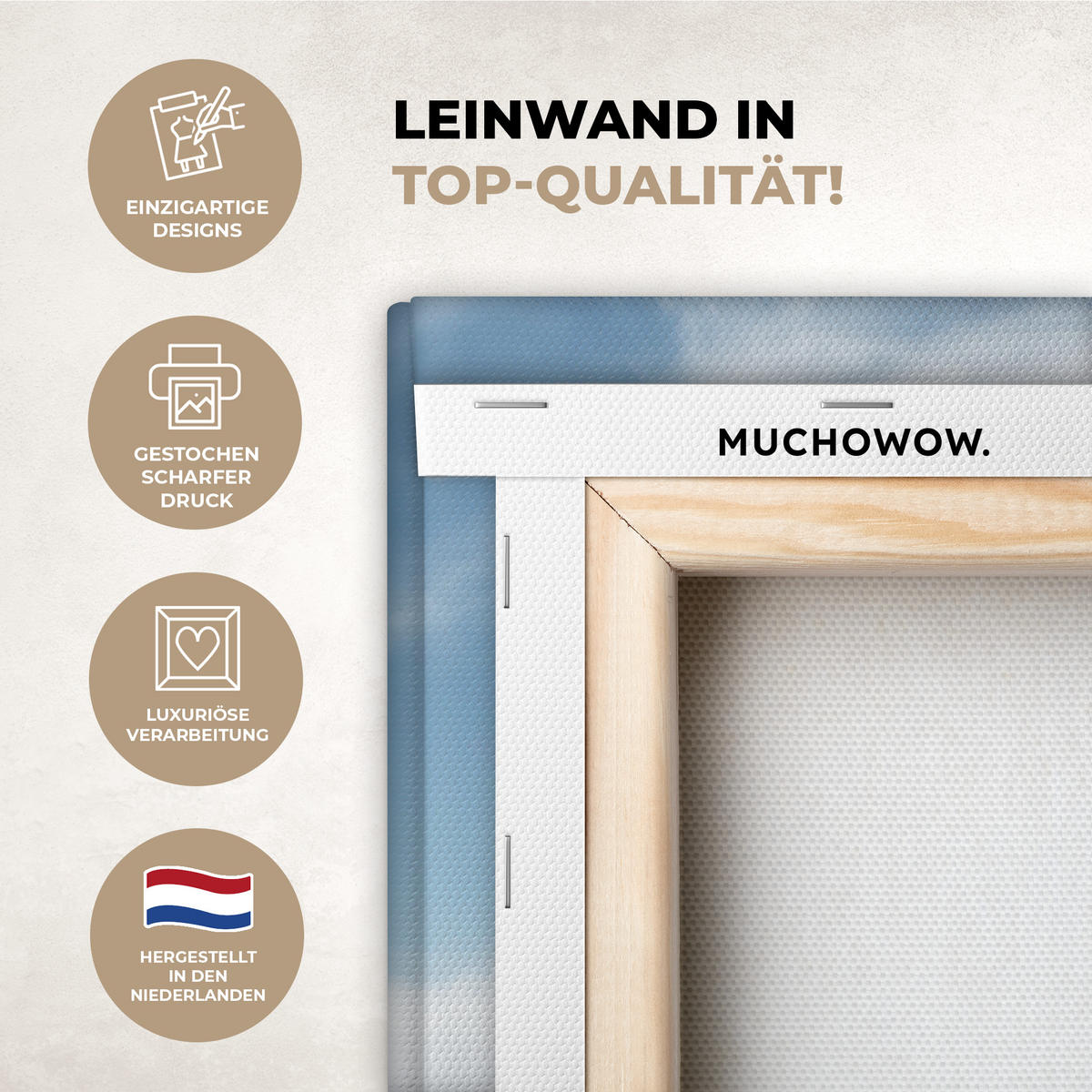 LEINWANDBILD Winter - Hütte - Berge - Aussicht - Schnee 60x80 cm - Eichefarben, Textil (60/80cm) - MuchoWow