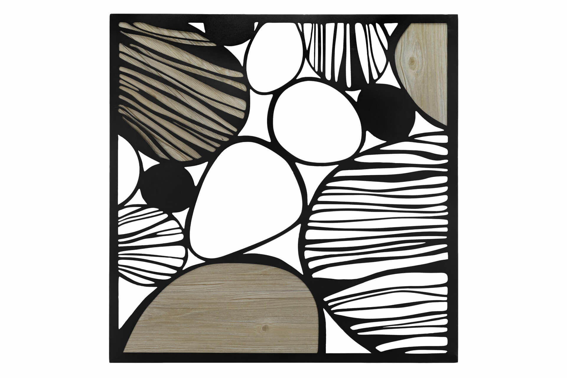 WANDDEKO Schwarz 78/78 cm - Schwarz, Metall (3.7/78/3cm) - KUNSTLOFT