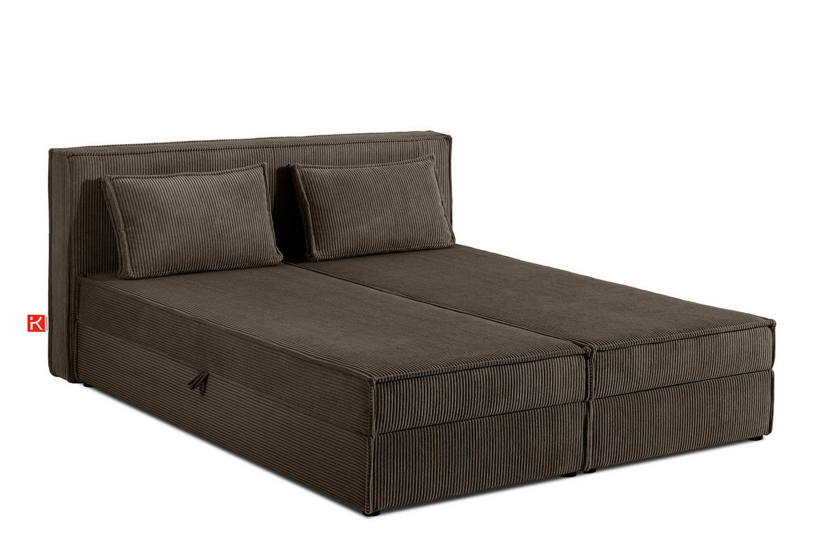 BOXSPRINGBETT ROTI mit Stauraum, braun - Schwarz/Braun, Holz/Holzwerkstoff (180/200cm) - KONSIMO®