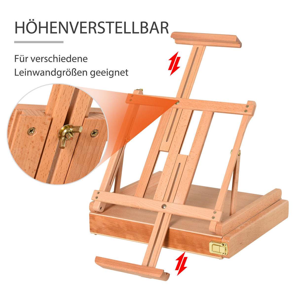 STAFFELEI Buchenholz Natur - Naturfarben, Holz (36/12.5/42cm) - HOMCOM