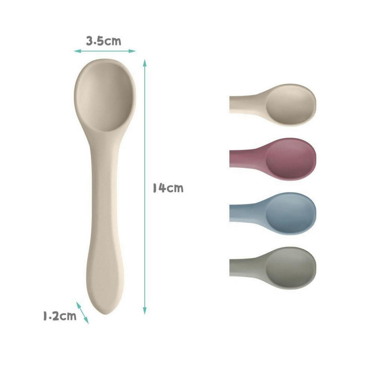 BABYLÖFFEL 4-teiliges Set Silikon BPA Frei - Multicolor, Kunststoff