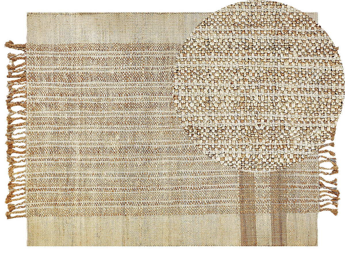 TEPPICH geflochten Ortaoba 230/160 cm - Beige, Naturmaterialen (160/230cm) - Beliani