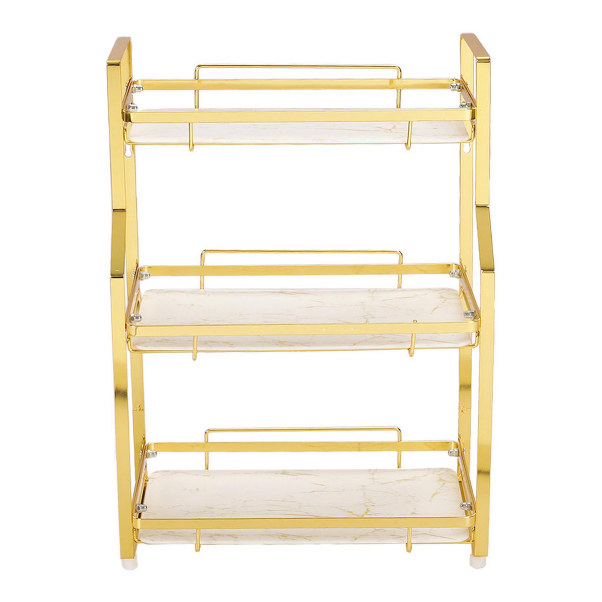 BADEZIMMERREGAL 32.5/19/45 cm 3-Stufig Freistehend Wandmontage Metall Gold - Goldfarben, Metall (32.5/45/19cm) - Livingandhome