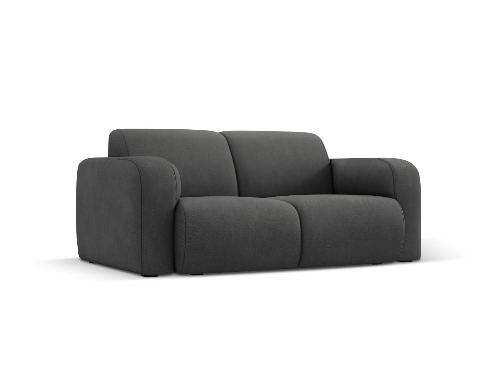 SOFA Molino aus strukturiertem Stoff dunkelgrau 2 Sitzplätze - Dunkelgrau, Textil (95/72/170cm) - Micadoni