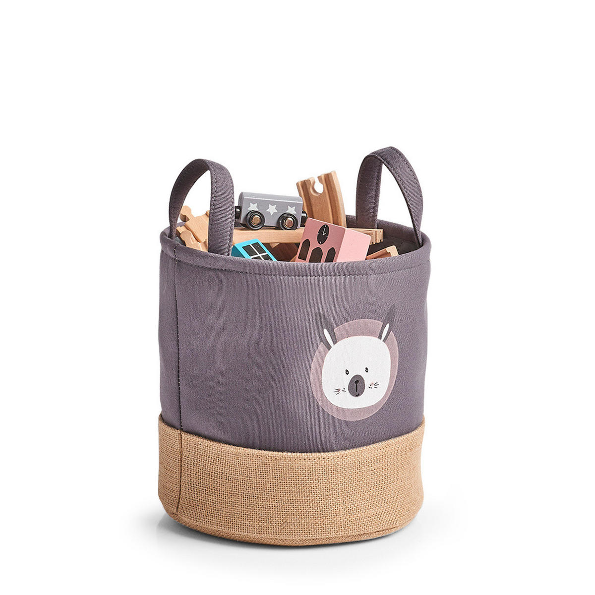 STOFFKORB mit Tragegriffen 25/25/25 cm - Dunkelgrau, Textil (25/25cm) - ZELLER