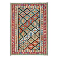 HANDWEBTEPPICH Gashgai Kelim Schwarz, Bunt 289/209 cm Schurwolle - Multicolor, Textil (209/289cm) - Looma