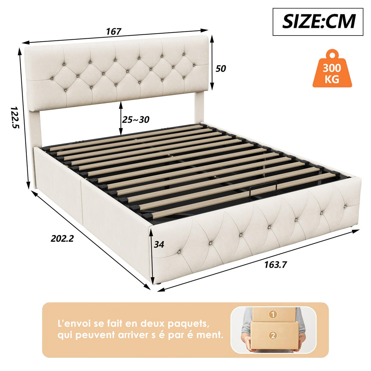 ČALÚNENÁ posteľ 160x200 béžový zamat - béžová, kov (160/200cm) - SHOPENTRA