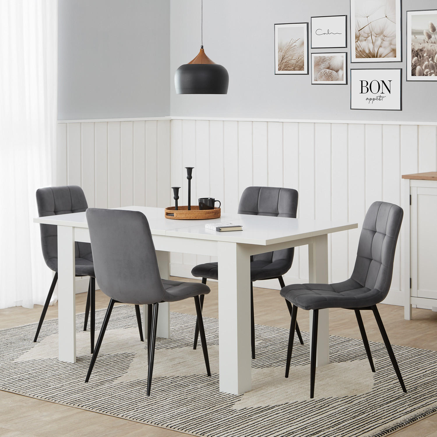 ESSTISCH in Holzwerkstoff 120-153/80/75 cm ausziehbar - Weiß, Holz (80/120/75cm) - Homestyle4u