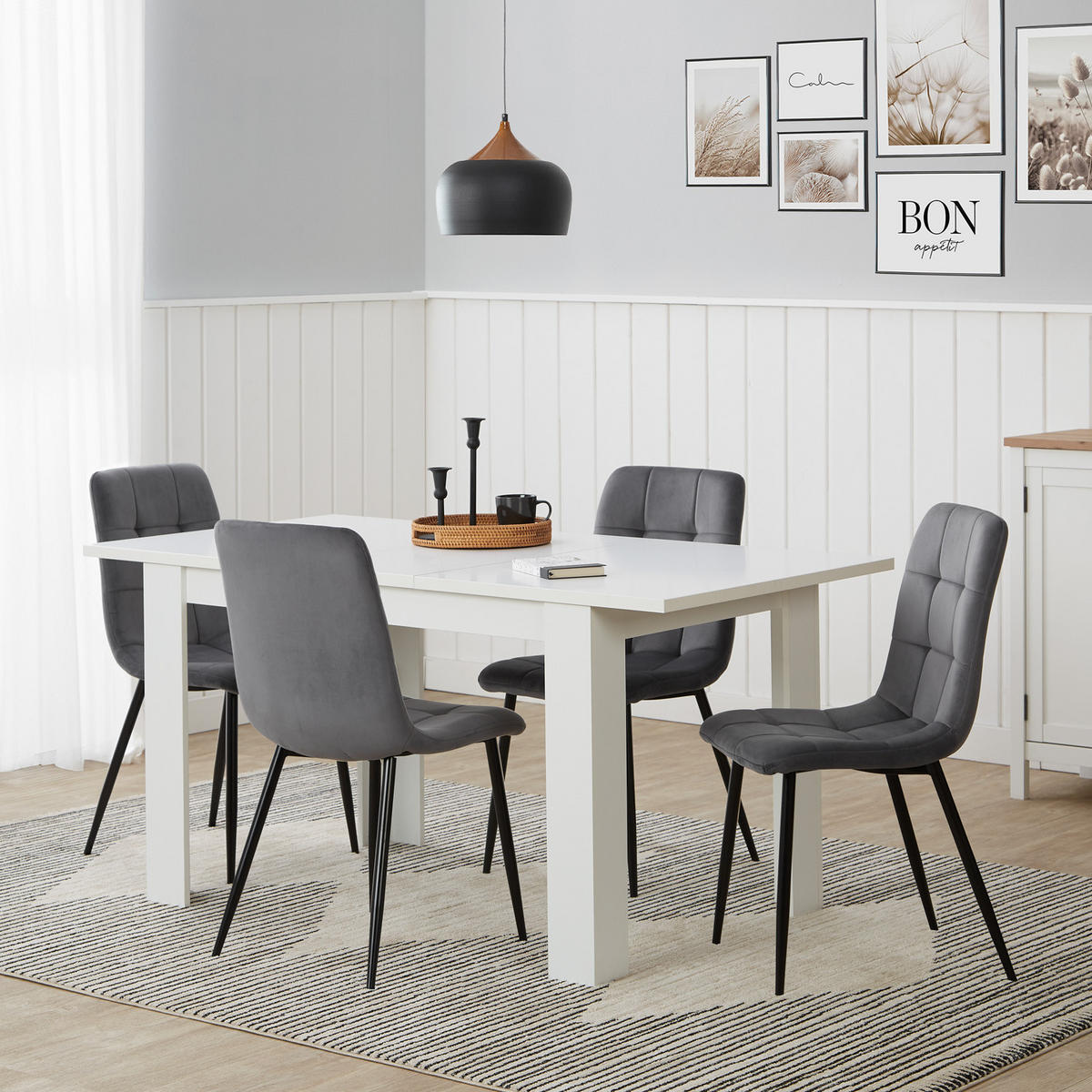 ESSTISCH in Holzwerkstoff 120-153/80/75 cm ausziehbar - Weiß, Holz (80/120/75cm) - Homestyle4u
