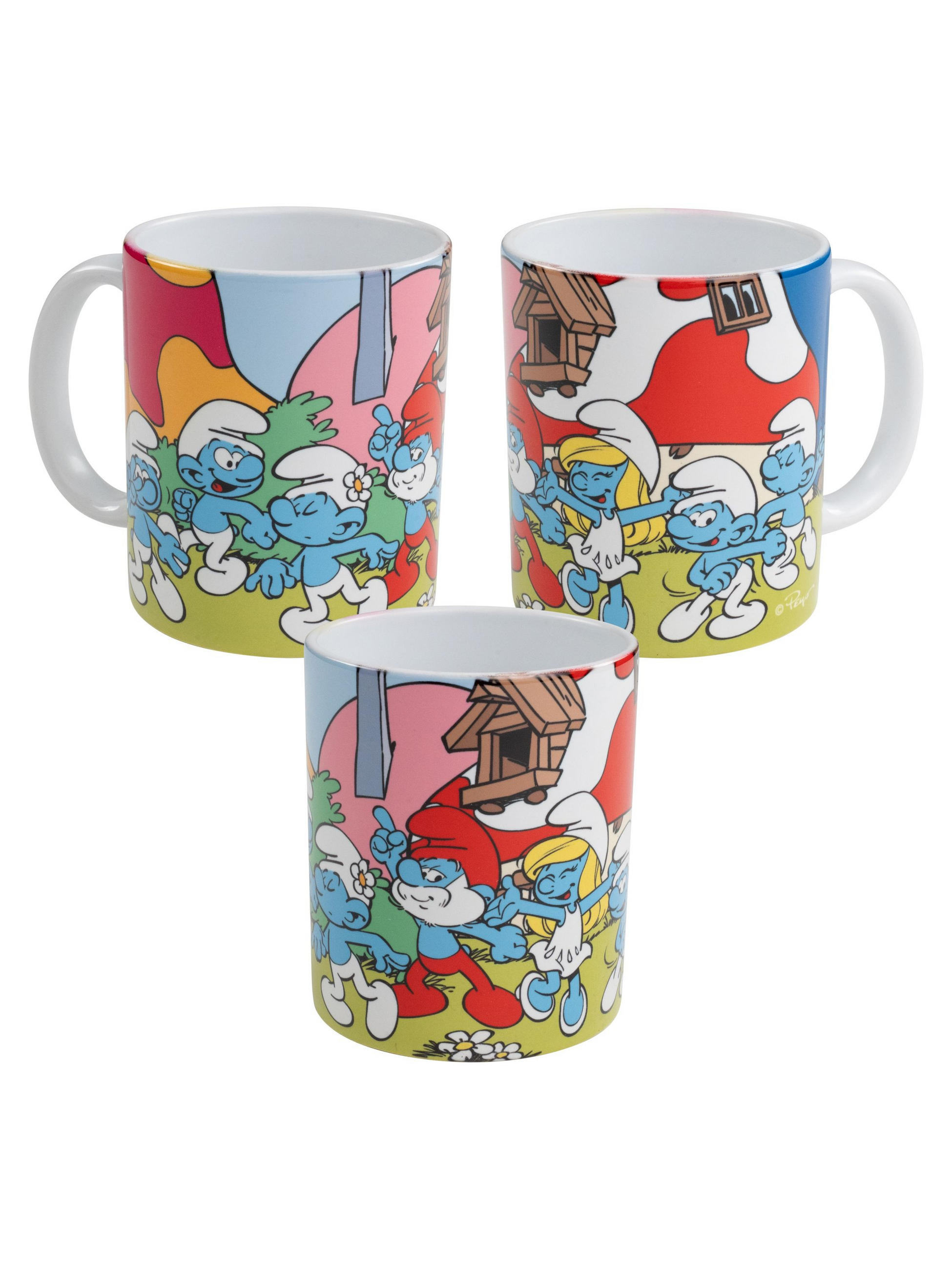 BECHER Die Schlümpfe Schlumpfhausen Mehrfarbig 320 ml - Multicolor, Keramik (0.32L) - United Labels