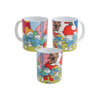 BECHER Die Schlümpfe Schlumpfhausen Mehrfarbig 320 ml - Multicolor, Keramik (0.32L) - United Labels