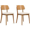 ESSZIMMERSTÜHLE VINIS (2er-Set), creme / Eiche hell - Eichefarben/Creme, Holz/Buchenholz (47/81/45cm) - KONSIMO®
