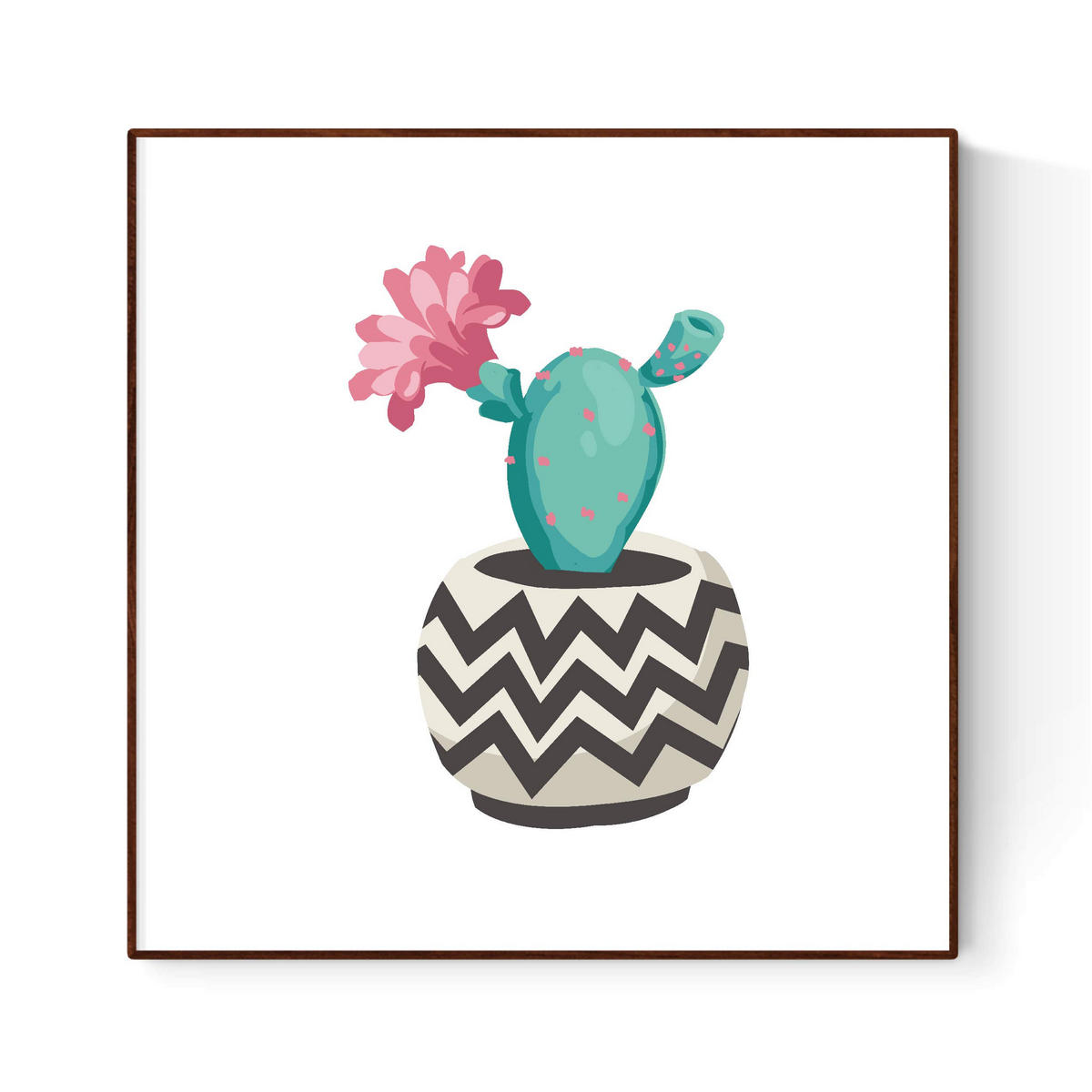 POSTER Set Mit 6 Kaktus Illustriert Blätter 30X30 Rahmenlos - Klar, Papier (29/3cm) - Nacnic