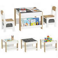 KINDERSITZGRUPPE DE-17525 Weiß/Naturholz - Naturfarben, Holzwerkstoff (61.5/48/61.5cm) - ComfortXL