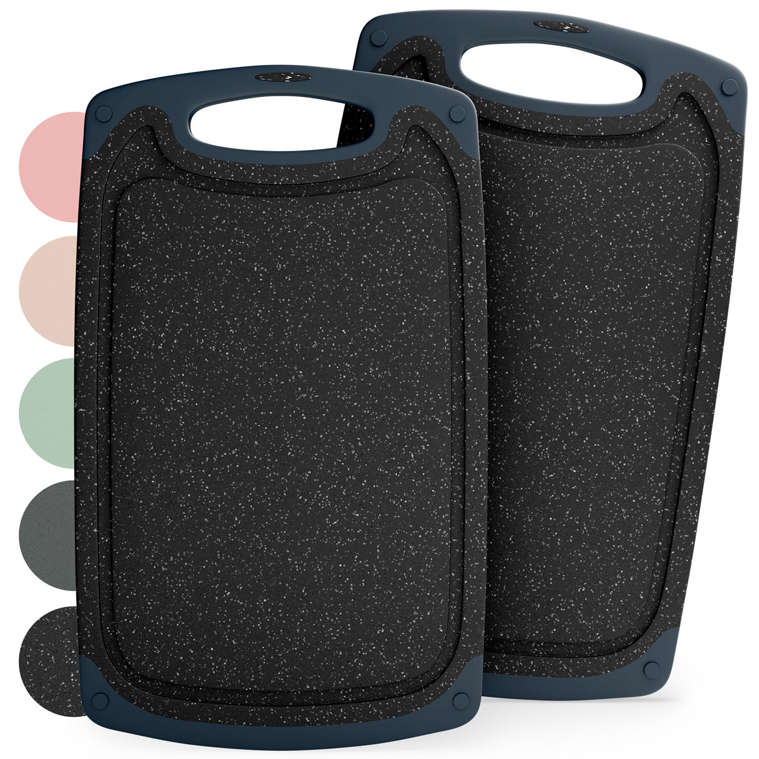 SCHNEIDEBRETT 2er Set Schwarz - Schwarz, Kunststoff (24.5/40cm) - Blumtal