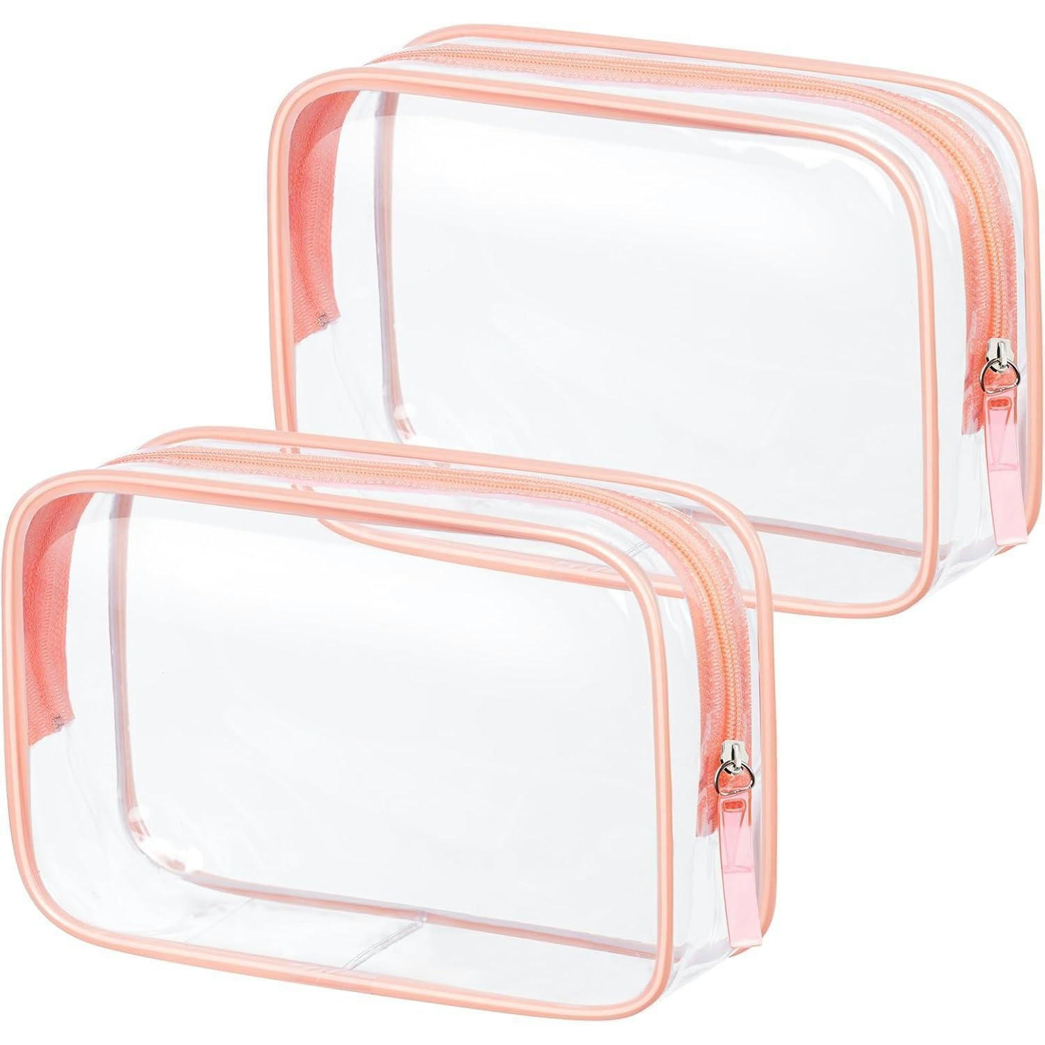 KULTURTASCHE 2-teiliges Set Transparent Rosa - Transparent, Kunststoff (18/2/26cm)