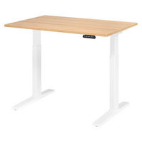 SCHREIBTISCH elektrisch XMKA 80/120/74 cm in Eichefarben/Weiß - Eichefarben/Weiß, Holzwerkstoff (80/120/74cm) - bümö