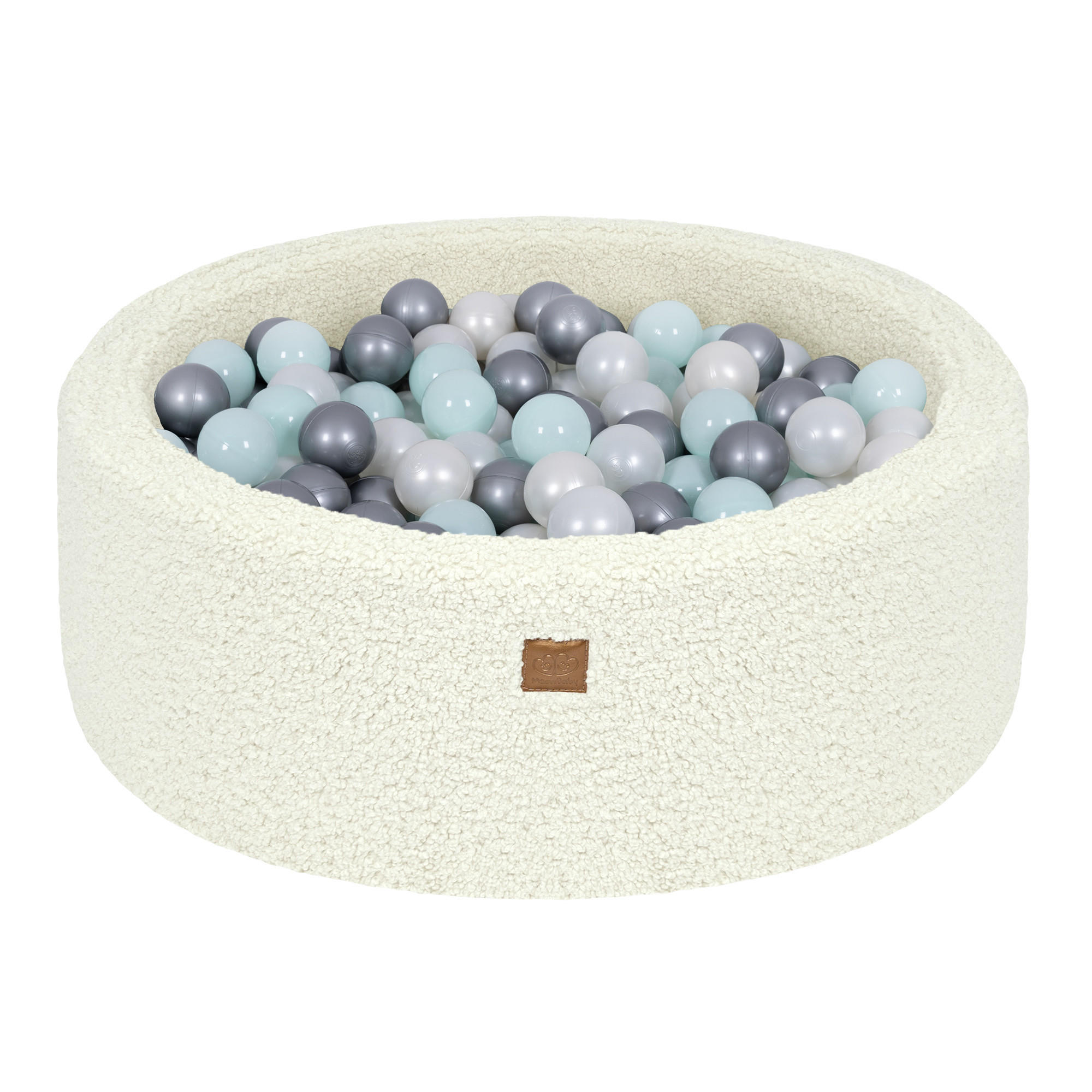 BÄLLEBAD für Kinder, Bearly, Creme - Koralle/Silberfarben, Textil (90/90/30cm) - MeowBaby