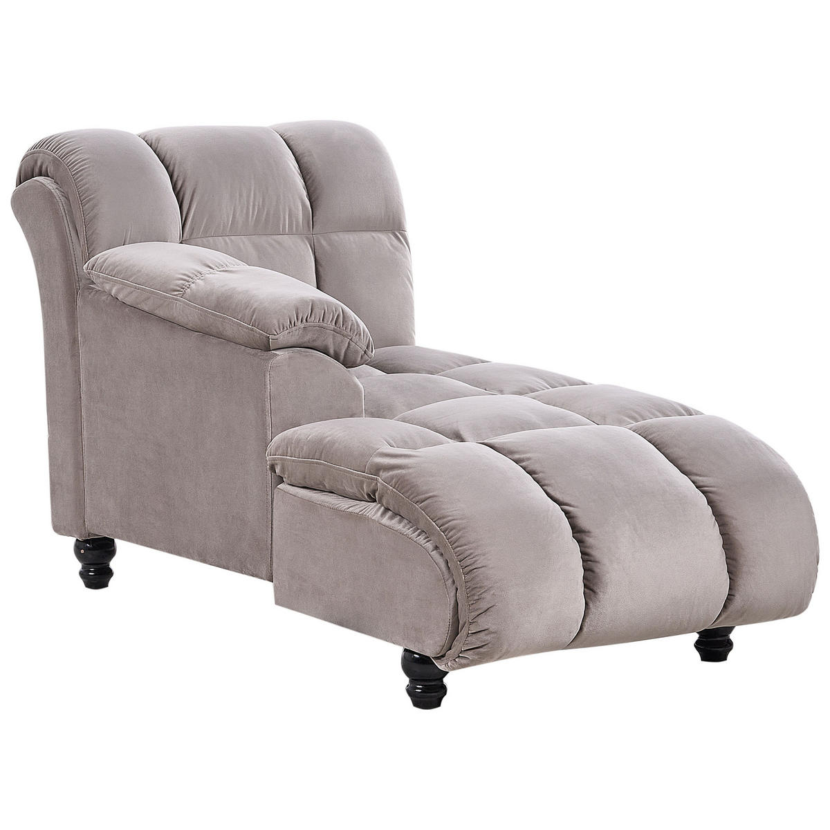 CHAISELONGUE taupe rechtsseitig Lormont - Braun, Textil (141/76/70cm) - Beliani